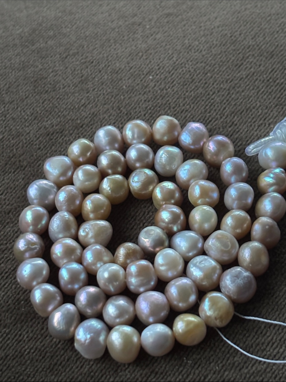Crafting- Freshwater Baroque Pearl Strand Champagne, pink, cream hues 55 Count